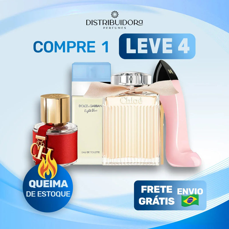 4 Perfumes Femininos TESTER (100ml) - Good Girl Blush | Chlóe | Light Blue | Carolina Herrera CH (7 Anos Distribuidora)