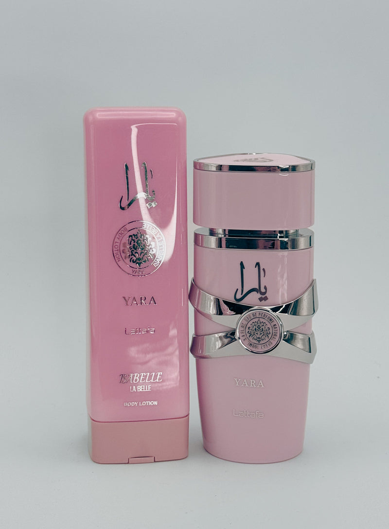 Kit Lattafa – Perfume Feminino Yara Rose EDP 100ml + Creme Corporal 200ml